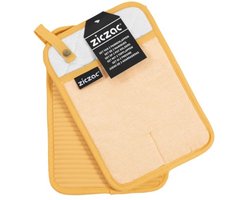Tiseco -Pannenlappen SILO - SET/2 - siliconen,handige ophanglus, geel