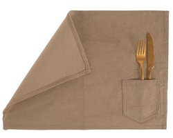 Tiseco - Placemat VELMAR - SET/4 - Wasbaar - 33x45 cm, taupe