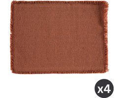 Tiseco - Placemat VERA - SET/4 - boho - stof - 33x45 cm, roodbruin