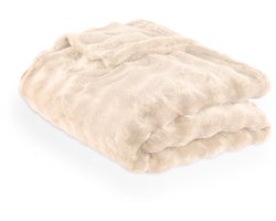 Tiseco - Plaid WAVE - Zacht fleece deken met bubbelstructuur - 150x200 cm, ivoor