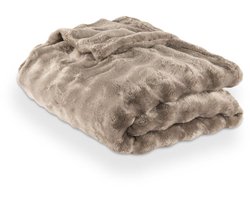 Tiseco - Plaid WAVE - Zacht fleece deken met bubbelstructuur - 150x200 cm, taupe