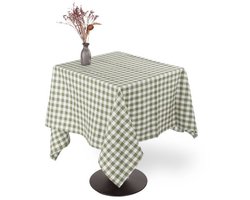 Tiseco - Tafelkleed GINGHAM - Katoen - Geblokt - 150x150 cm, olijfgroen