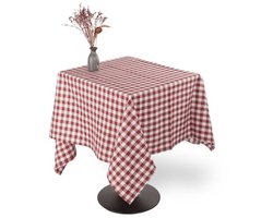 Tiseco - Tafelkleed GINGHAM - Katoen - Geblokt - 150x150 cm, rood