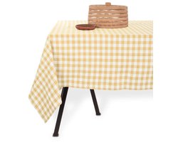 Tiseco - Tafelkleed GINGHAM - Katoen - Geblokt - 150x250 cm, geel