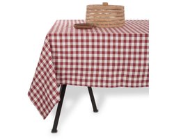 Tiseco - Tafelkleed GINGHAM - Katoen - Geblokt - 150x300 cm, rood