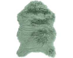 Tiseco - Vloerkleed - imitatie schapenvacht - 60x90 cm - Groen