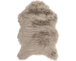 Tiseco - Vloerkleed - imitatie schapenvacht - 60x90 cm - Taupe