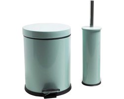 Tiss® - Pedal Bin Classic Pedaalemmer 2-delig-  badkamer en toilet- 5 l - Prullebank - Groen (Mint)