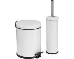 Tiss® - Pedal Bin Classic Pedaalemmer 2-delig - badkamer en toilet- 5 l - Prullebank - Wit