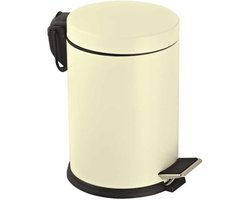 Tiss® Pedal Bin Classic Pedaalemmer -  badkamer en toilet- 5 L - Crème