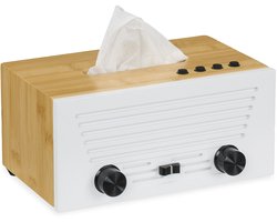 tissue box - 12 x 24,5 x 16 cm - vorm van radio - bamboe