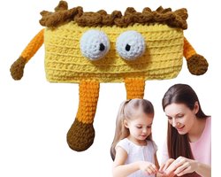 Tissue Box Cover - Papieren Handdoek Houder - Decoratie Thuis - Uniek Haakwerk Design - 20x12cm - Geel