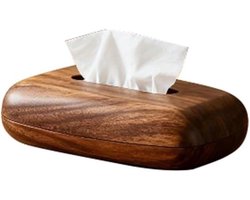 Tissue Box Decoratie - Bureau Opberger - Woonkamer Aankleden - Natuurlijke Walnoot Look - Niet Gespecificeerd - Bruin