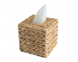 Tissue Box Houder -Tissuebox- Vierkant - Rotan Wicker Tissues Cube Box Cover - Boho Decoratief - Geweven Gezichtstissue Houder - Voor Tafel en Badkamer - Vierkant