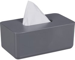 tissue box - modern - 10x23x13 cm - bamboe deksel - kunststof - badkamer