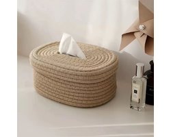 Tissue Houders - Tissue box - Tissuedoos - Opbergmand voor Tissues - Tissuehouder Slaapkamer - Tissuehouder Mandje - Taupe / koffie kleur