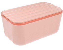 Tissuebox - Vierkante doos voor vochtige doekjes - Wandgemonteerde doos voor vochtige doekjes - Stofvrije tissuebox - Wandgemonteerde opbergdoos - Container voor vochtige doekjes in de badkamer - Geschikt voor keuken, badkamer en woonkamer - Roze
