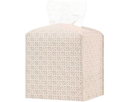 Tissuehouder - Modern - Tissue opbergen - PU LEER - Eettafels - Werkbladen - Nachtkastjes en Bureaus - Geschikt voor eettafels, aanrechtbladen, nachtkastjes en bureaus - 13×13×13cm - Beige