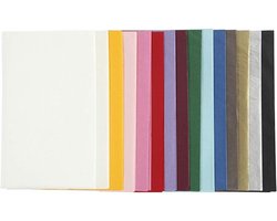 Tissuepapier, diverse kleuren, 50x70 cm, 14 gr, 15x2 vel/ 1 doos