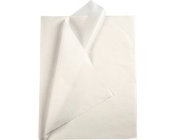 Tissuepapier - Zijdepapier - Crepepapier - Vloeipapier - Wit - Verpakken - Decoreren - Knutselen - 50x70 cm - 14 gram - 10 vellen