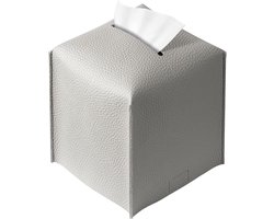 Tissues - Organizer - Leren Tissuehouder - Eettafels - Werkbladen - Nachtkastjes en Bureaus - Geschikt voor Thuis, Hotel, Auto, Badkamer Decoratie - Zakdoekendoos - Grijs