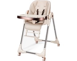 Tissy® 2 in 1 Eetstoel - Kinderstoel – Bruin/Beige - Inklapbare eetstoel met speeltafel - Inklapbare Eetstoel & Babystoel voor aan tafel - Kinder Eetstoel - Verstelbare Kinderstoel - Peuterstoeltje - Meegroeistoel - Geschikt voor 6m+ tot 5 jaar
