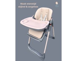 Tissy® Arvi Chair - Baby & Kinder Eetstoel - Verstelbare Kinderstoel - Inklapbaar & Hoogte Verstelbaar - Kinderzetel - Peuterstoeltje en Meegroeistoel - Eetstoel baby - Bruin / mokka bruin
