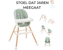 Tissy® - Kinder eetstoel - Meegroei stoel - Ergonomisch - Kinderkruk - Eetstoel - Stoel - Clikk kinderstoel - Kinderstoelen - Moderne Design Kinderstoel - Krukje - Mint Groen