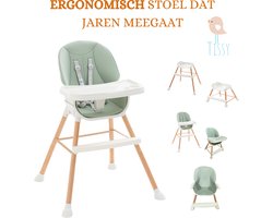 Tissy - Kinder eetstoel - Meegroei stoel - Innovatieve stoel - Kinderkruk - Eetstoel - Stoel - Clikk kinderstoel - Kinderstoelen - Moderne Design Kinderstoel - Mint Groen