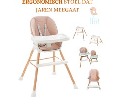 Tissy - Kinder eetstoel - Meegroei stoel - Innovatieve stoel - Veiligheidsriemen - Antislip voeten - Kinderkruk - Eetstoel - Stoel - Clikk kinderstoel - Kinderstoelen - Moderne Design Kinderstoel - Roze kleur