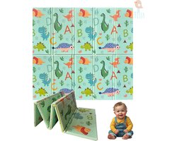 Tissy® Opvouwbare Baby Speelmat - Krabbelmat - DUBBELZIJDIG Speelkleed incl. opbergtas - EXTRA DIK - 180x200x1,5cm - Speelkleed