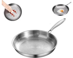 Titanium Koekenpan 28 cm Inductie – Gehamerde PFAS Vrije Pan – Anti-aanbak Zonder Coating – Ovenbestendig & Krasbestendig