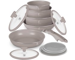 TITANIUM KOOKGEREI SET 12-DELIG BERLINGER HAUS BH-8251 TAUPE