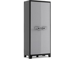 Titanium kunststof kast, hoog 80 x 44 x 182 cm, incl. 4 legplanken met elk 30 kg draagkracht, voor binnen en buiten