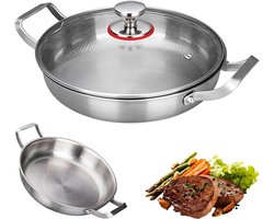 Titanium Pan - Koekenpan Braadpan - Gezond Koken - Ongecoat Duurzaam Oppervlak - 32 cm - Metaal