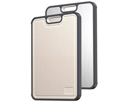 Titanium Snijplank met Rasp en Sapgeul – Dubbelzijdige Serveerplank – Anti Slip Cutting Board – 100% Titanium en Tarwestro