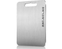 Titanium snijplank - Snijmat keuken - Koken en snijden - 100% puur titanium - 25 x 35 cm - Zilver