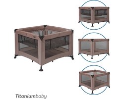 Titaniumbaby Opvouwbare box SMART Mason met verhoger 100x100 cm Taupe inclusief draagtas