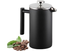 Titel: Allecto Premium - French Press Koffiemaker 1L van Roestvrij Staal met Dubbel Filter voor Koffie en Thee - Isolatiewanden - Geschikt voor Koffie en Theezetten