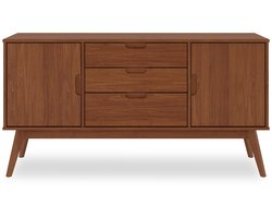 TIVOLI-dressoir van massief hout met 2 deuren en 3 lades – afwerking in kastanje