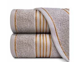 Tiwano Katoenen Handdoek 30x50 Grijs/Goud 500 g/m²