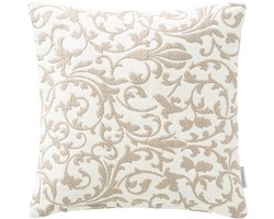 Tjokiki sierkussenhoes - barok - roomwit/taupe/goud - 40x40 cm - stevige stof