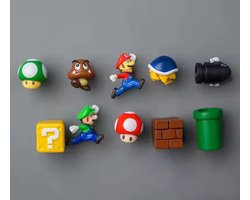 TLVX 10 stuks Sterke Super Mario Magneten 3D / Leuke Koelkast Magneten / Foto magneten / Whiteboard magneten / Speel- en Leer Magneten School / Boodschappenlijst / Notitie / Memo bord / Kantoor / Schoolbord / Deur magneet / Kleur Magneetjes ophangen