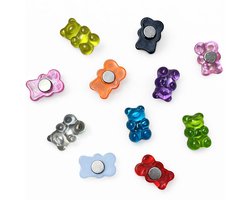 TLVX 11 stuks Kleine Beren Magneten 3D / Leuke Koelkast Foto Magneet / Whiteboard / Speel- en Leer Magneten / School / Boodschappenlijst / Notitie / Memo bord / Gummibeer / Schoolbord / Magnetisch / Magneetjes lijkend op Goudberen Snoep Beertjes