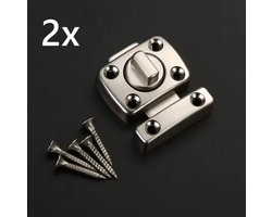 TLVX 2 stuks Sterke Draaislot Klein Zilver – Deur Beveiligen – Badkamer – Toilet Vergrendelen – Veilig Poort slot – Kastdeur – Deursloten – Deurbeslag – Tuindeur – Meubelslot – Schuur – Raam – Kast – Garage Beveiligen – Indoor en Outdoor – Waterproof
