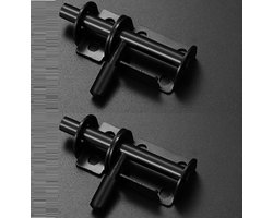 TLVX 2 stuks Sterke RVS Deurvergrendeling Zwart – Schuifslot – Toilet Vergrendelen – Poort slot – Deur Beveiligen – Kastdeur – Deurslot – Gesp – Deurbeugel – Tuindeur – Meubel – Schuur – Raam – Kast – Lade – Schuifdeur – Garage – Roestvrij Staal