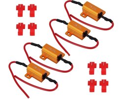 TLVX 4 stuks LED Weerstanden 25 Watt 6 0hm - CANBUS - LED Xenon belasting weerstand - Knipperlicht Weerstanden - No Hyper flash - 12V- knipperlicht werkend - Geen fout melding LED - Voorkomt snel knipperende knipperlichten