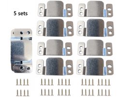 TLVX 5 Sets Grote Meubel Klem Connector Extra Stevig / Bankstel Verbinden / Ophangsysteem Kast / Keukenkastjes / Fotolijst / Beugel Interlock / Muurhaken / Bevestiging Gesp / Sterke Montage Ophangbeugels / Demontabel / (10 stuks incl. Schroeven)