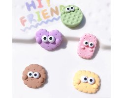 TLVX 5 stuks 3D Koekjes met Ogen Magneten / Leuke Koelkastmagneten / Foto Magneet / Vrolijke Speel- en Leer Magneten / School / Whiteboard / Decoratief / Boodschappenlijst / Notitie / Memo bord / Kantoor / Schoolbord / Magnetisch / Kleur Magneetjes