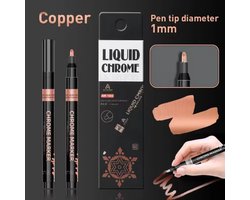 TLVX Chrome Marker Koper Brons / Permanente Chrome Stift Copper Glas / Rubber / Metaal / Papier / Kunststof / Permanente marker pen Auto / Motor / Scooter / Fiets / E-Bike / Fatbike / Hobby / Bandenstift / Tyre / Hoogglans Spiegel Chroom Waterdicht